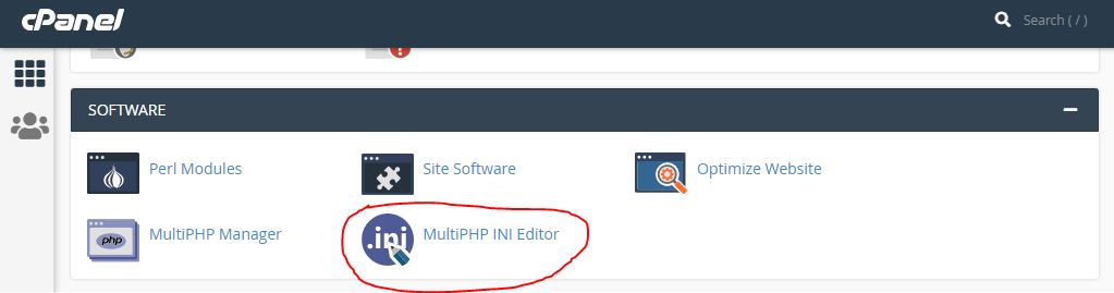 Cpanel - Max Upload Size