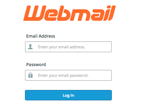 Login screen to webmail
